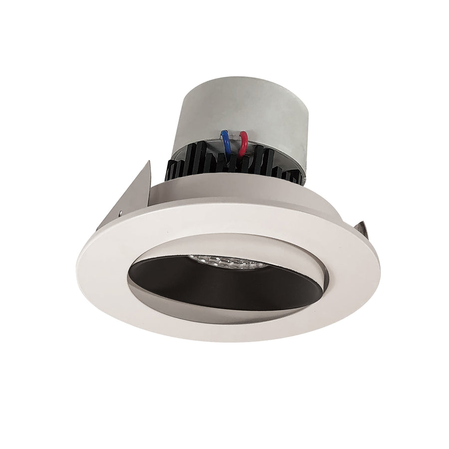 Nora NPR-4RC30XBW 4 inch Pearl LED Round Adjustable Cone Retrofit, 1000lm / 12W, 3000K, Black Reflector / White Flange