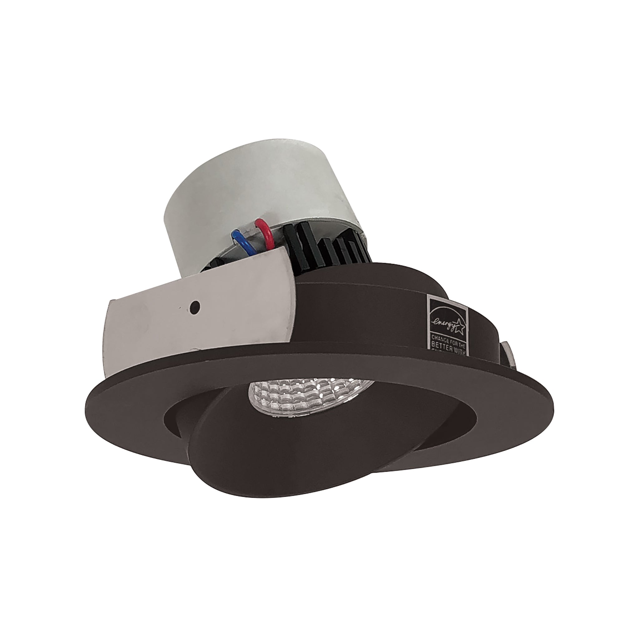 Nora NPR-4RC27XBZ 4 inch Pearl LED Round Adjustable Cone Retrofit, 1000lm / 12W, 2700K, Bronze Reflector / Bronze Flange