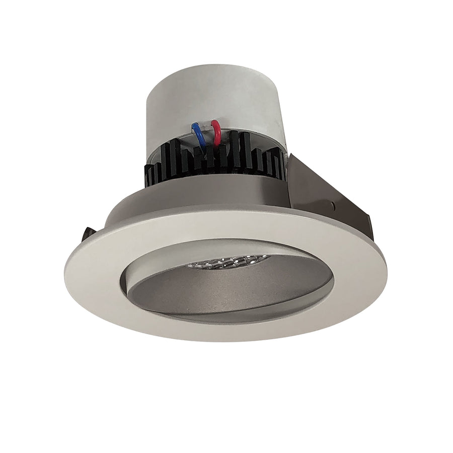 Nora NPR-4RC35XHW 4 inch Pearl LED Round Adjustable Cone Retrofit, 1000lm / 12W, 3500K, Haze Reflector / White Flange