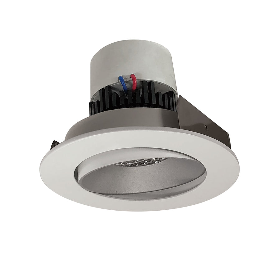 Nora NPR-4RC30XHZMPW 4 inch Pearl LED Round Adjustable Cone Retrofit, 1000lm / 12W, 3000K, Haze Reflector / Matte Powder White Flange