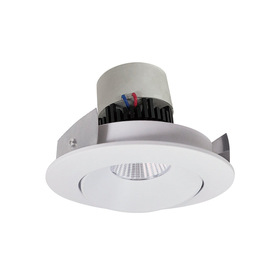 Nora NPR-4RC35XMPW 4 inch Pearl LED Round Adjustable Cone Retrofit, 1000lm / 12W, 3500K, Matte Powder White Reflector / Matte Powder White Flange