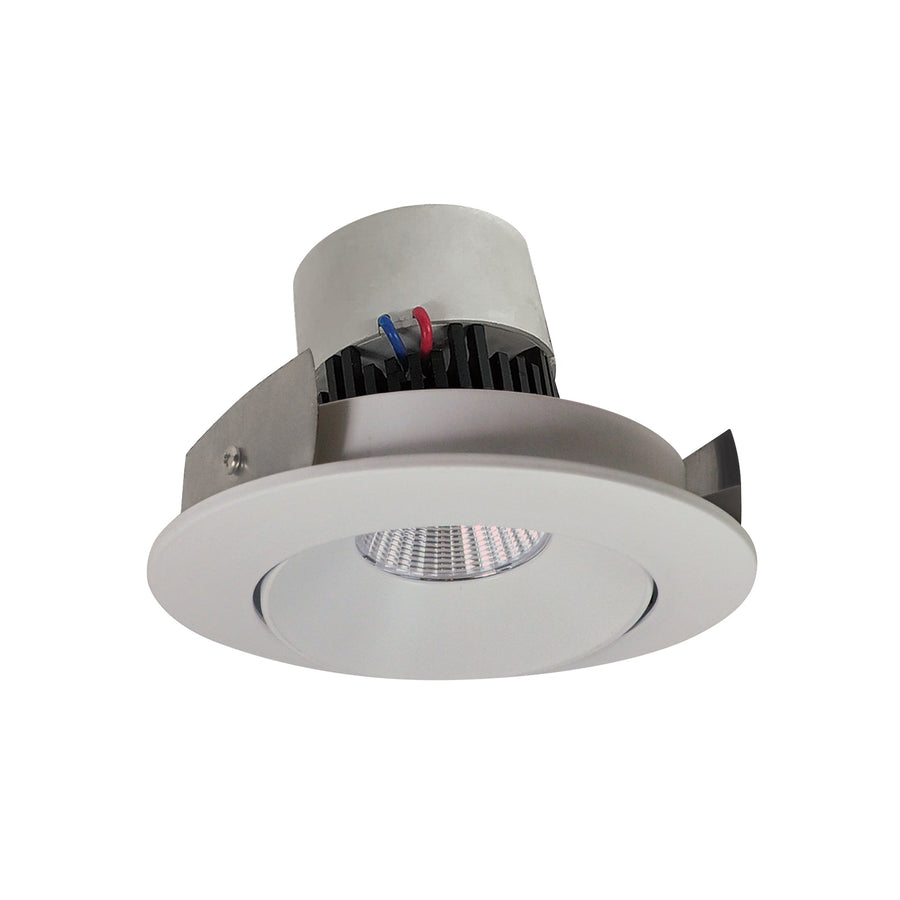 Nora NPR-4RCCDXWW 4 inch Pearl LED Round Adjustable Cone Retrofit, 800lm / 12W, Comfort Dim, White Reflector / White Flange