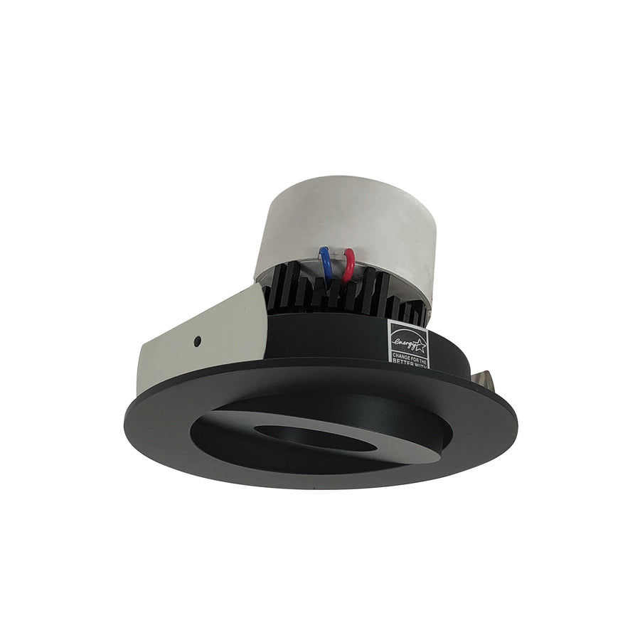 Nora NPR-4RG40XBB 4 inch Pearl LED Round Adjustable Gimbal Retrofit, 1000lm / 12W, 4000K, Black Finish