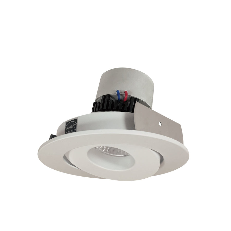 Nora NPR-4RG35XWW 4 inch Pearl LED Round Adjustable Gimbal Retrofit, 1000lm / 12W, 3500K, White Finish
