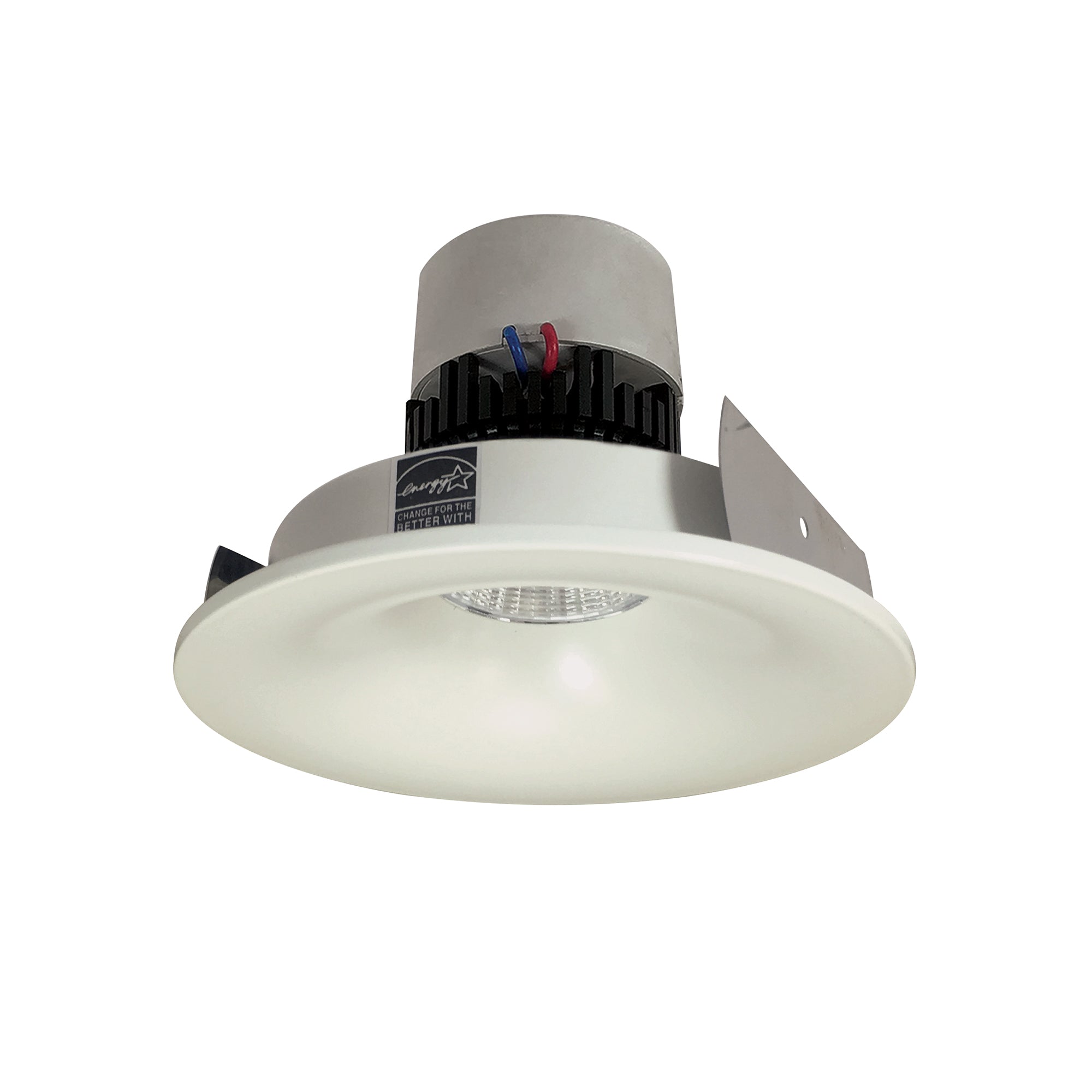 Nora NPR-4RNB27XWW 4 inch Pearl LED Round Bullnose Retrofit, 1000lm / 12W, 2700K, White Finish