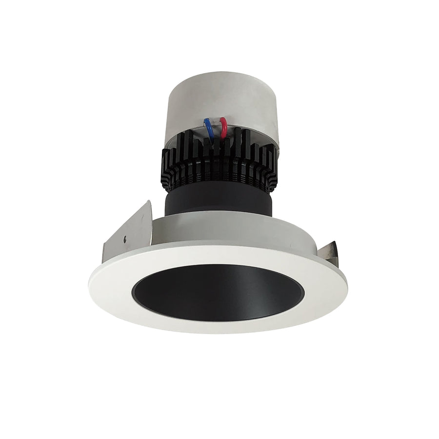 Nora NPR-4RNDC30XBW 4 inch Pearl LED Round Retrofit Reflector, 1000lm / 12W, 3000K, Black Reflector / White Flange
