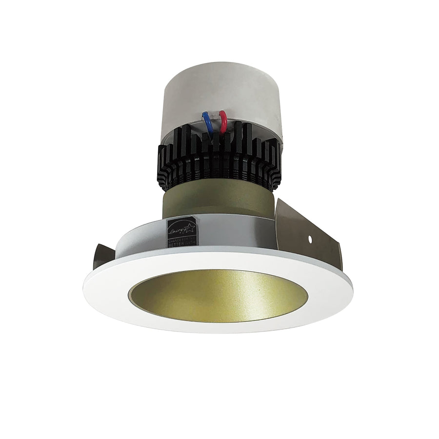 Nora NPR-4RNDC35XCHMPW 4 inch Pearl LED Round Retrofit Reflector, 1000lm / 12W, 3500K, Champagne Haze Reflector / Matte Powder White Flange