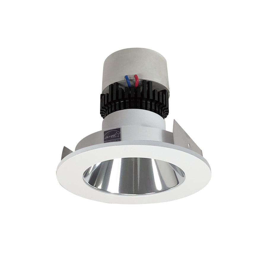 Nora NPR-4RNDC30XCMPW 4 inch Pearl LED Round Retrofit Reflector, 1000lm / 12W, 3000K, Specular Clear Reflector / Matte Powder White Flange