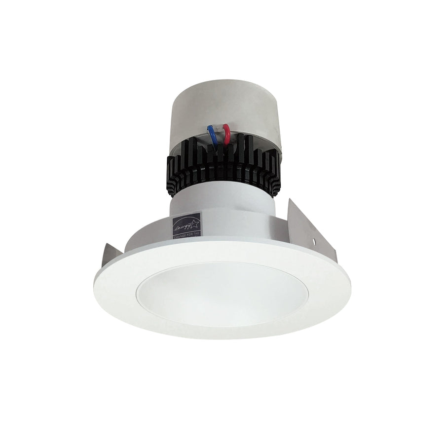 Nora NPR-4RNDC40XMPW 4 inch Pearl LED Round Retrofit Reflector, 1000lm / 12W, 4000K, Matte Powder White Reflector / Matte Powder White Flange