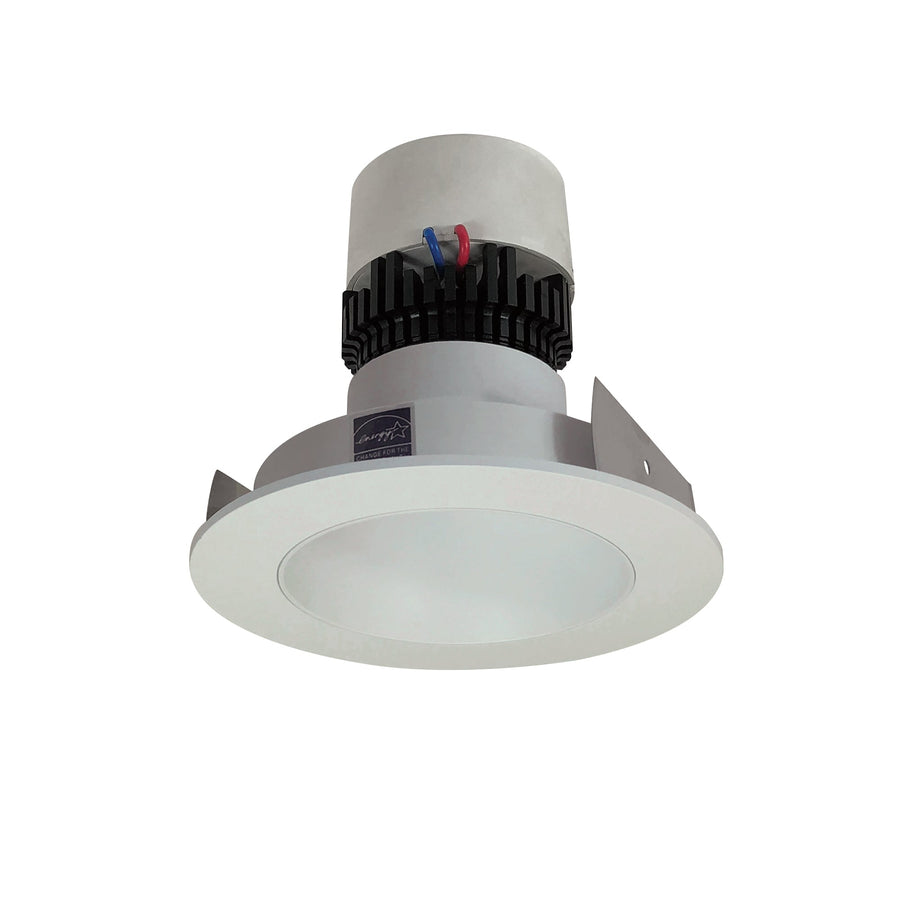 Nora NPR-4RNDC27XWW 4 inch Pearl LED Round Retrofit Reflector, 1000lm / 12W, 2700K, White Reflector / White Flange