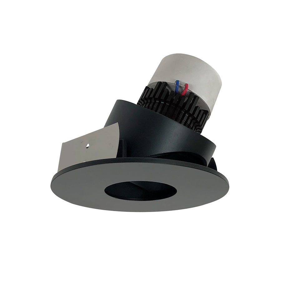Nora NPR-4RPHA27XBB 4 inch Pearl LED Round Adjustable Pinhole Retrofit, 1000lm / 12W, 2700K, Black Pinhole / Black Flange