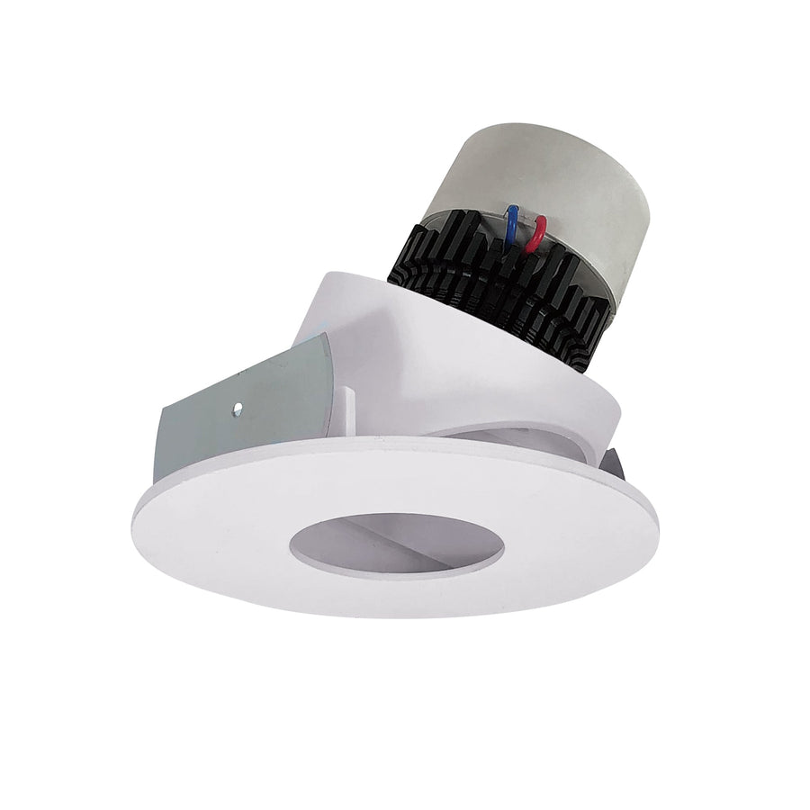 Nora NPR-4RPHA40XWW 4 inch Pearl LED Round Adjustable Pinhole Retrofit, 1000lm / 12W, 4000K, White Pinhole / White Flange
