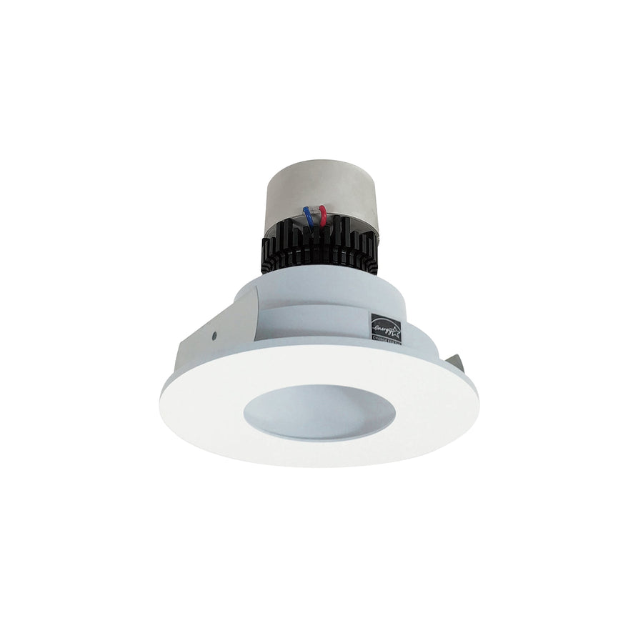 Nora NPR-4RPHCDXMPW 4 inch Pearl LED Round Pinhole Retrofit, 800lm / 12W, Comfort Dim, Matte Powder White Pinhole / Matte Powder White Flange