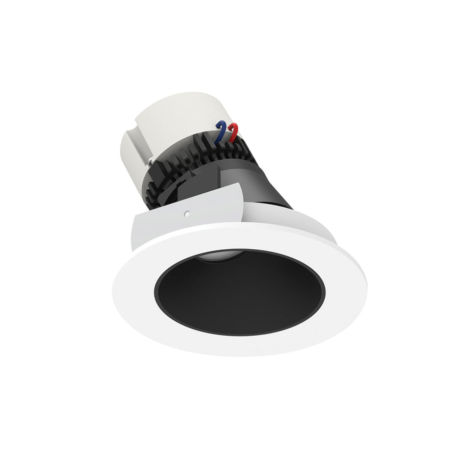 Nora NPR-4RSLA35XBMPW 4 inch Pearl LED Round Adjustable Slot Retrofit, 950lm / 12W, 3500K, Black Reflector / Matte Powder White Flange