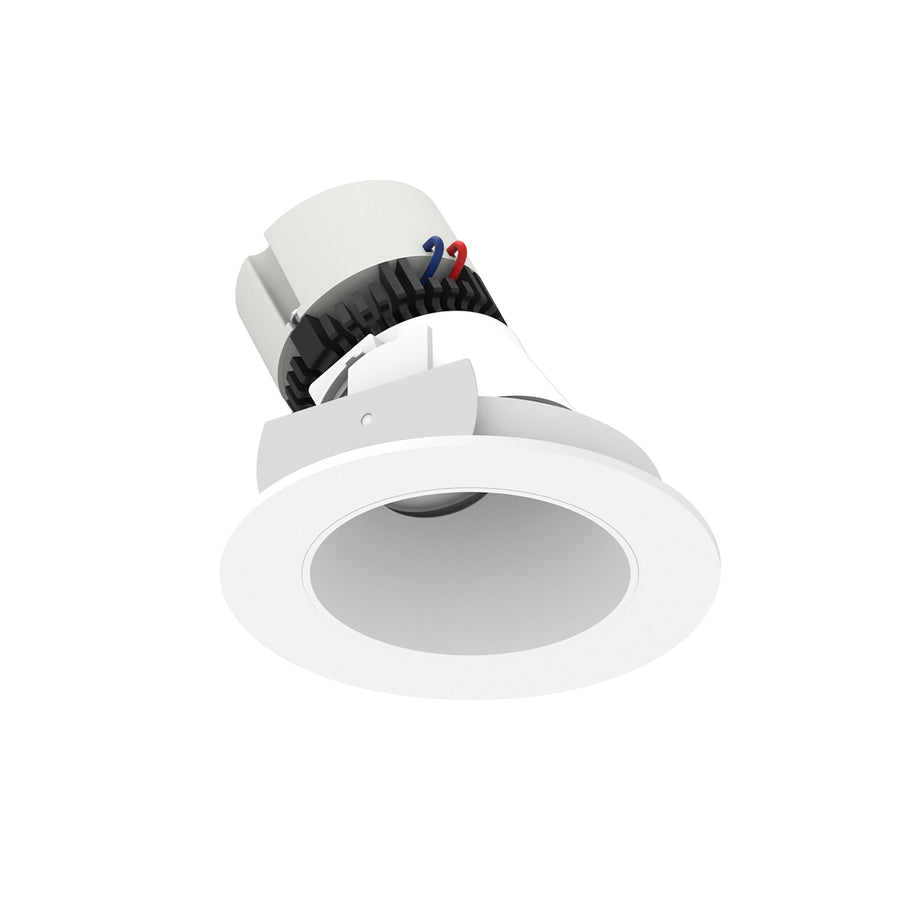 Nora NPR-4RSLA40XMPW 4 inch Pearl LED Round Adjustable Slot Retrofit, 950lm / 12W, 3000K, Matte Powder White Reflector / Matte Powder White Flange