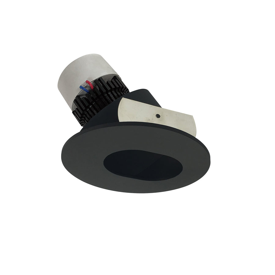 Nora NPR-4RSL40XBB 4 inch Pearl LED Round Adjustable Slot Aperture Retrofit, 1000lm / 12W, 4000K, Black Slot Aperture / Black Flange