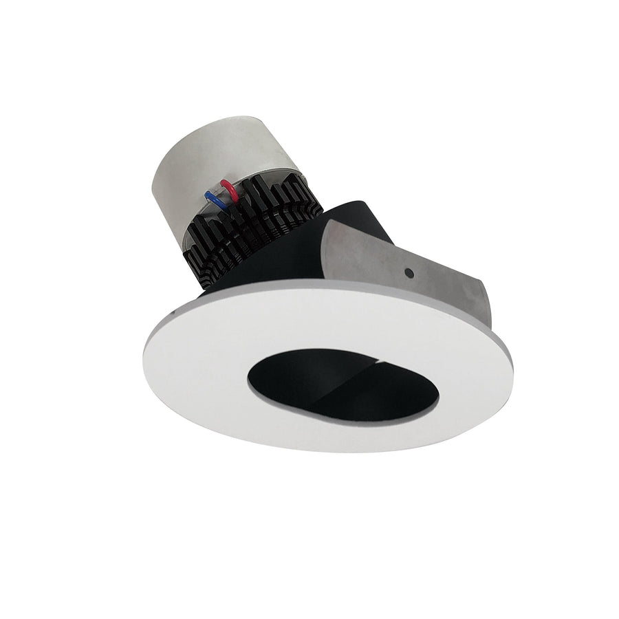 Nora NPR-4RSL40XBMPW 4 inch Pearl LED Round Adjustable Slot Aperture Retrofit, 1000lm / 12W, 4000K, Black Slot Aperture / Matte Powder White Flange