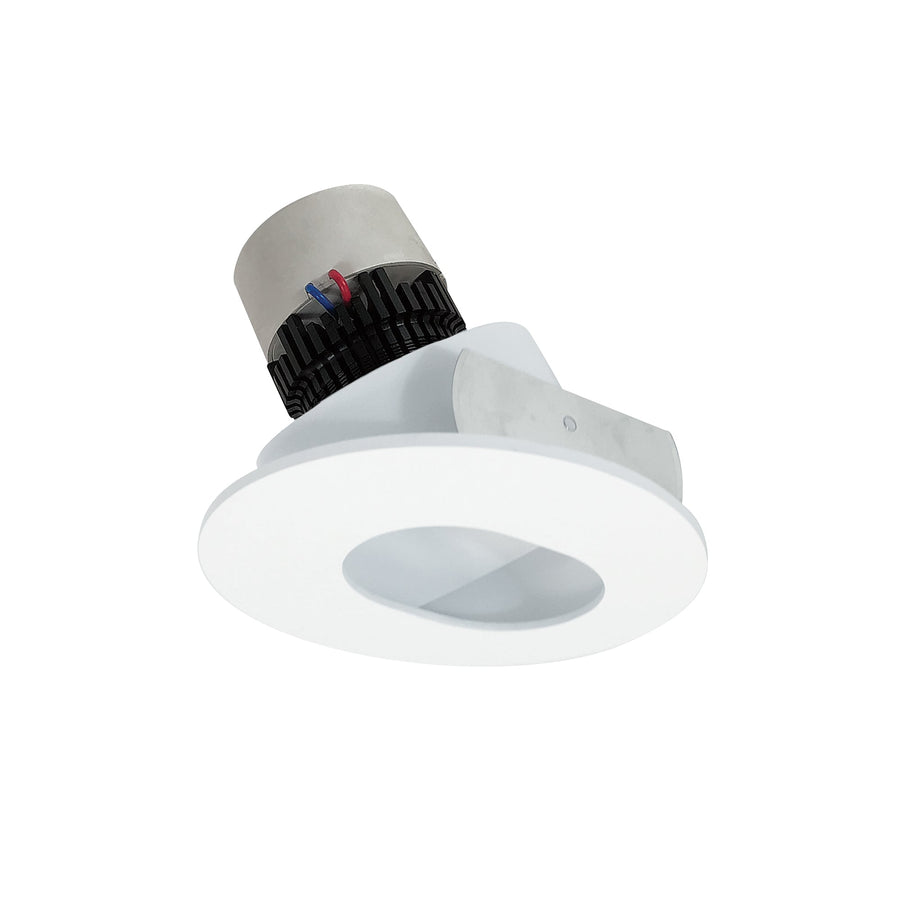 Nora NPR-4RSL40XMPW 4 inch Pearl LED Round Adjustable Slot Aperture Retrofit, 1000lm / 12W, 4000K, Matte Powder White Slot Aperture / Matte Powder White Flange