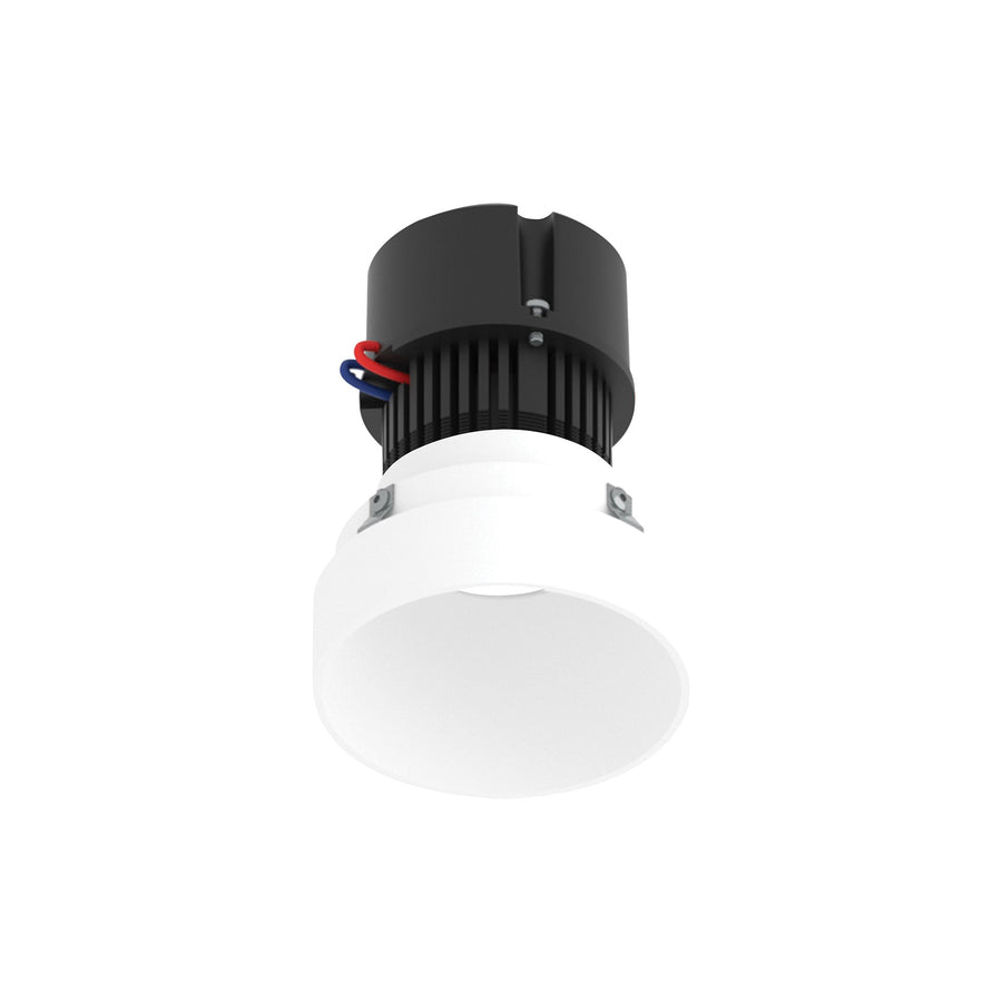 4" Pearl 120V LED Round Trimless Retrofit Downlight, 1150lm / 10W, 2700K, Bright White Finish