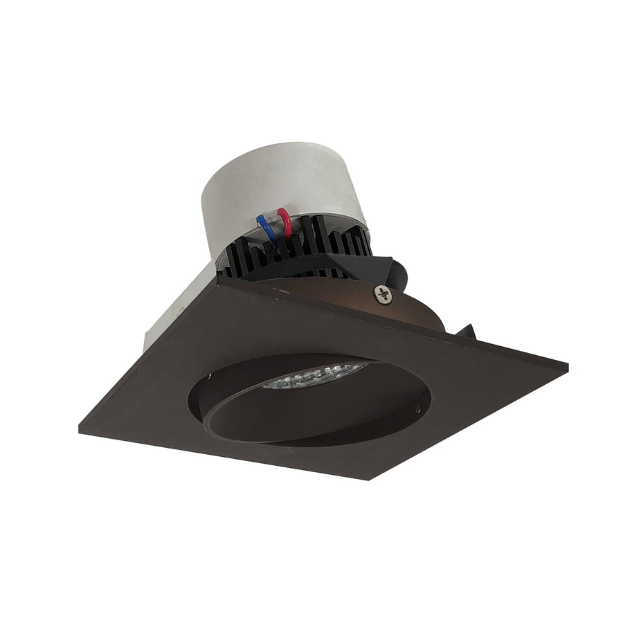 Nora NPR-4SC40XBZ 4 inch Pearl LED Square Adjustable Cone Retrofit, 1000lm / 12W, 4000K, Bronze Reflector / Bronze Flange