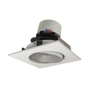 Nora NPR-4SC35XHW 4 inch Pearl LED Square Adjustable Cone Retrofit, 1000lm / 12W, 3500K, Haze Reflector / White Flange
