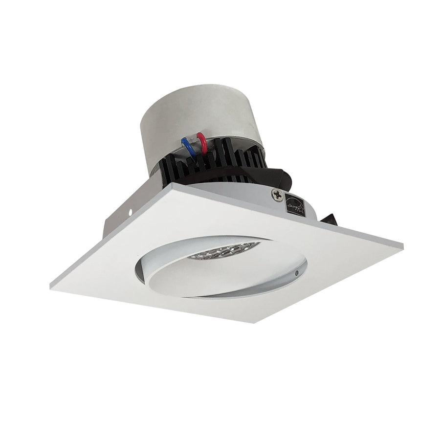Nora NPR-4SC40XMPW 4 inch Pearl LED Square Adjustable Cone Retrofit, 1000lm / 12W, 4000K, Matte Powder White Reflector / Matte Powder White Flange