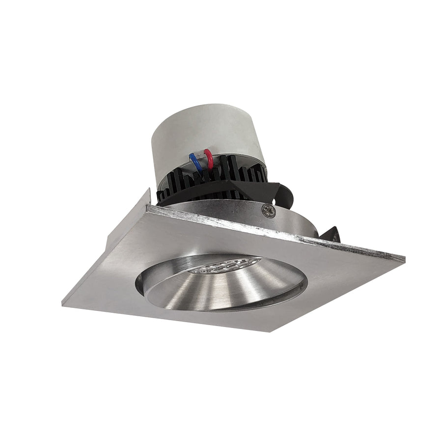 Nora NPR-4SC35XNN 4 inch Pearl LED Square Adjustable Cone Retrofit, 1000lm / 12W, 3500K, Natural Metal Reflector / Natural Metal Flange