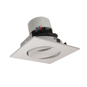 Nora NPR-4SCCDXWW 4 inch Pearl LED Square Adjustable Cone Retrofit, 800lm / 12W, Comfort Dim, White Reflector / White Flange