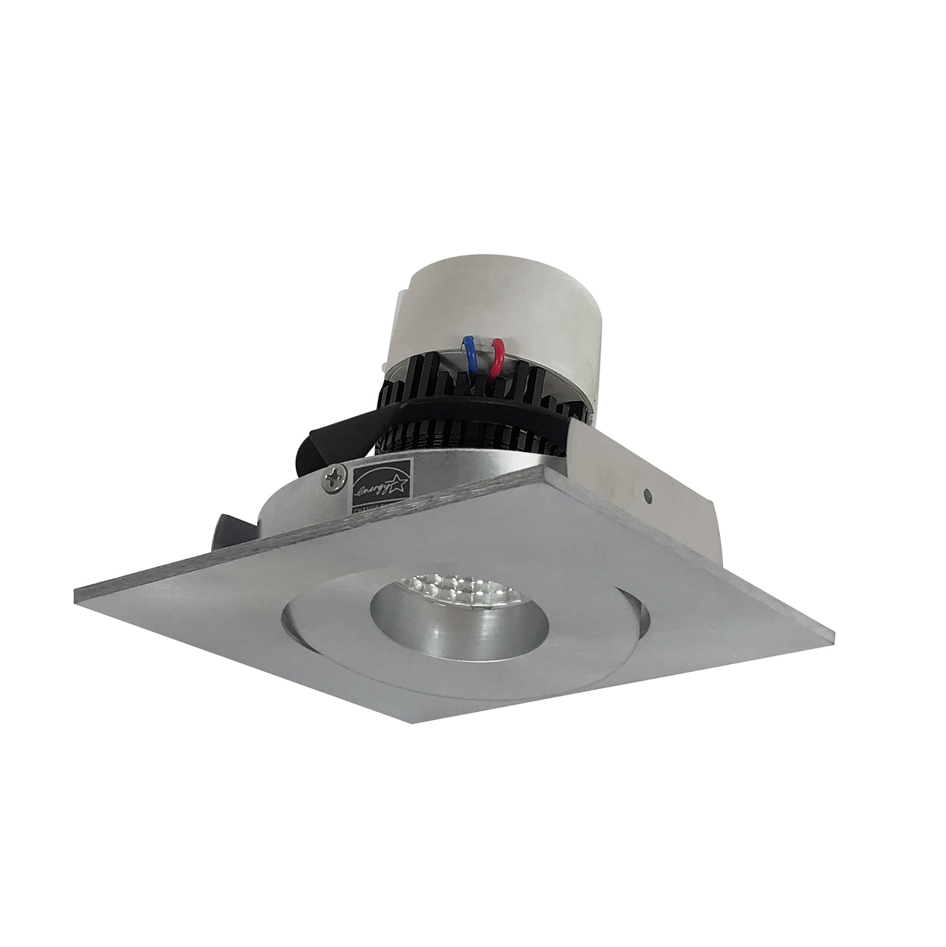 Nora NPR-4SG30XNN 4 inch Pearl LED Square Adjustable Gimbal Retrofit, 1000lm / 12W, 3000K, Natural Metal Finish