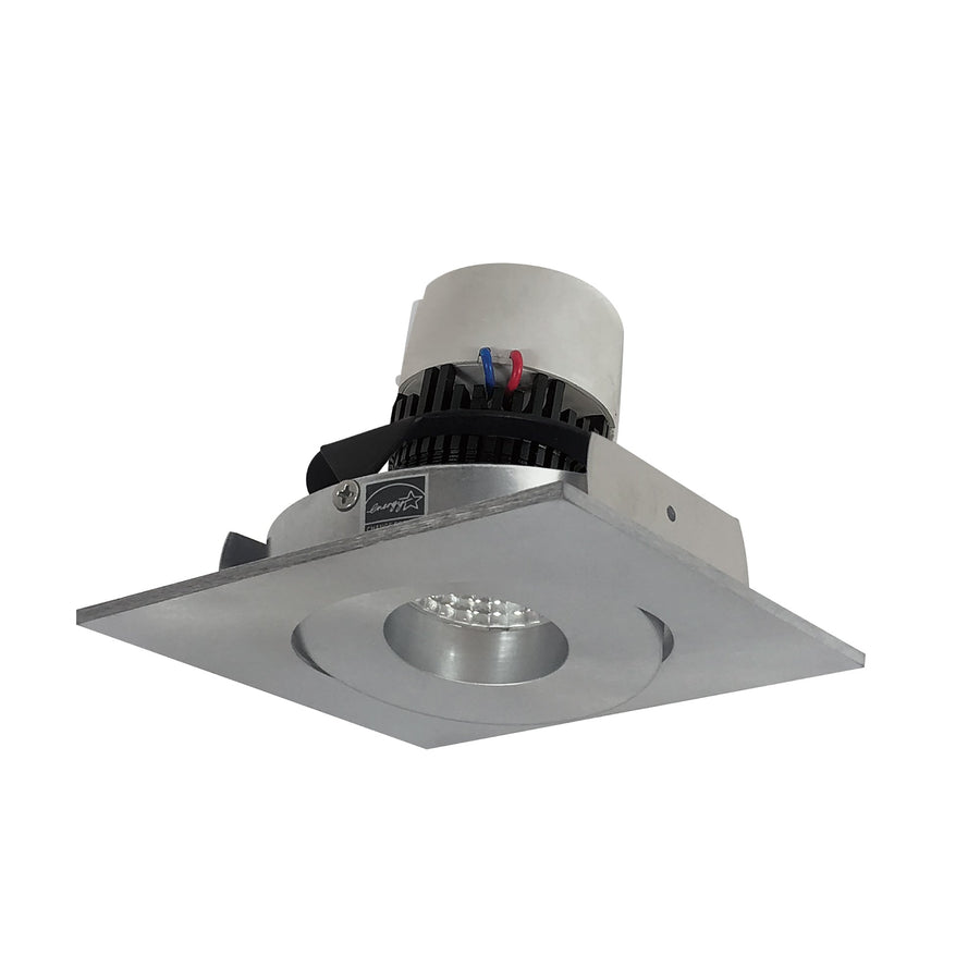 Nora NPR-4SG35XNN 4 inch Pearl LED Square Adjustable Gimbal Retrofit, 1000lm / 12W, 3500K, Natural Metal Finish