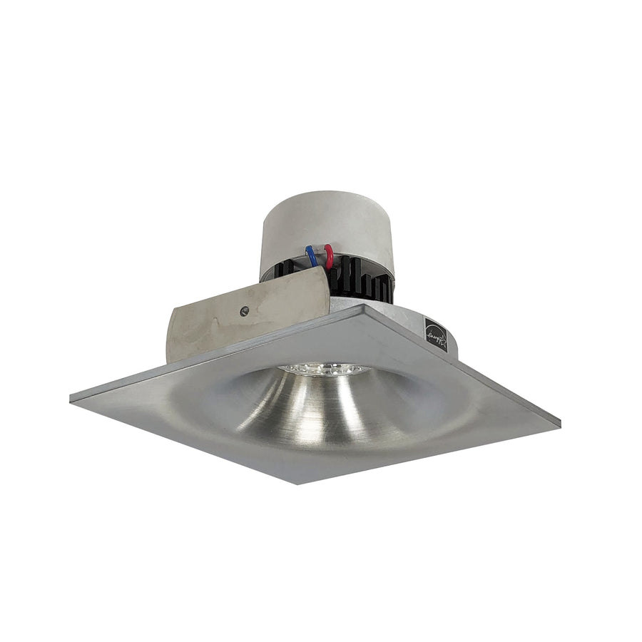 Nora NPR-4SNB35XNN 4 inch Pearl LED Square Bullnose Retrofit, 1000lm / 12W, 3500K, Natural Metal Finish