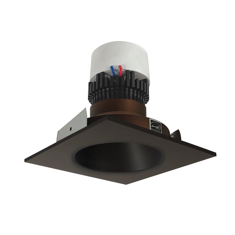 Nora NPR-4SNDC40XBZ 4 inch Pearl LED Square Retrofit Reflector with Round Aperture, 1000lm / 12W, 4000K, Bronze Reflector / Bronze Flange