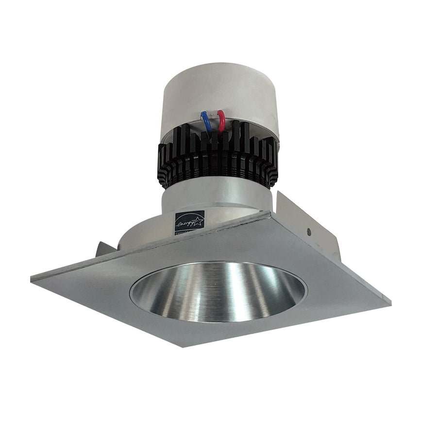 Nora NPR-4SNDC40XNN 4 inch Pearl LED Square Retrofit Reflector with Round Aperture, 1000lm / 12W, 4000K, Natural Metal Reflector / Natural Metal Flange
