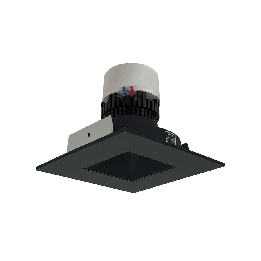 Nora NPR-4SNDSQ35XBB 4 inch Pearl LED Square Retrofit Reflector with Square Aperture, 1000lm / 12W, 3500K, Black Reflector / Black Flange