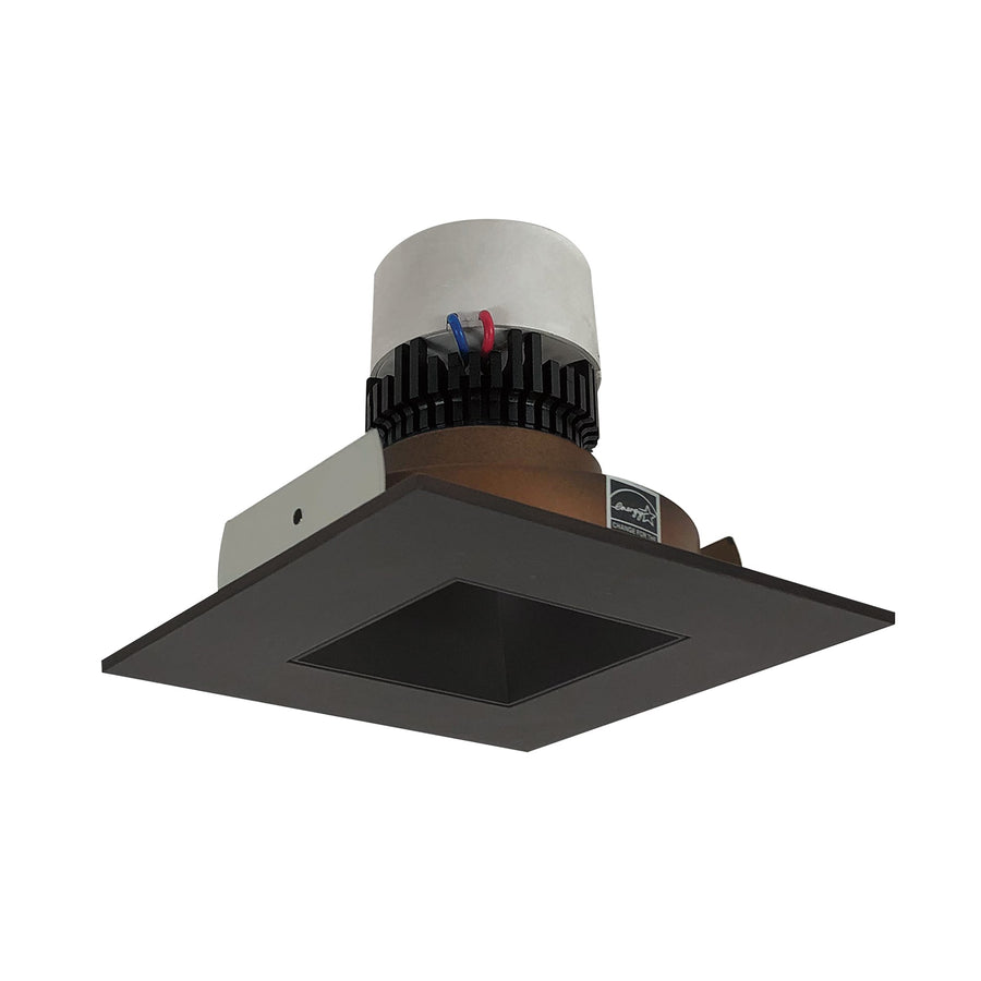 Nora NPR-4SNDSQ35XBZ 4 inch Pearl LED Square Retrofit Reflector with Square Aperture, 1000lm / 12W, 3500K, Bronze Reflector / Bronze Flange