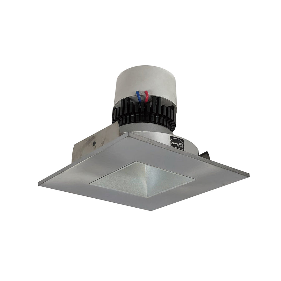Nora NPR-4SNDSQ35XHN 4 inch Pearl LED Square Retrofit Reflector with Square Aperture, 1000lm / 12W, 3500K, Haze Reflector / Natural Metal Flange