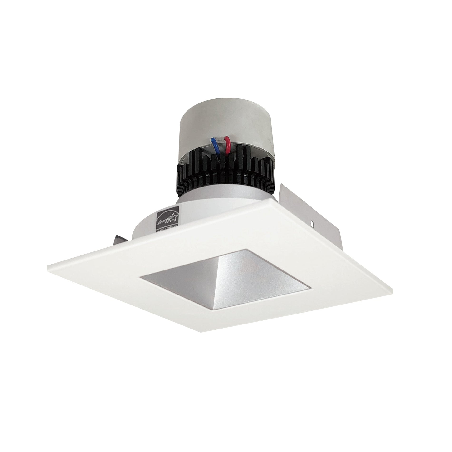 Nora NPR-4SNDSQ40XHW 4 inch Pearl LED Square Retrofit Reflector with Square Aperture, 1000lm / 12W, 4000K, Haze Reflector / White Flange