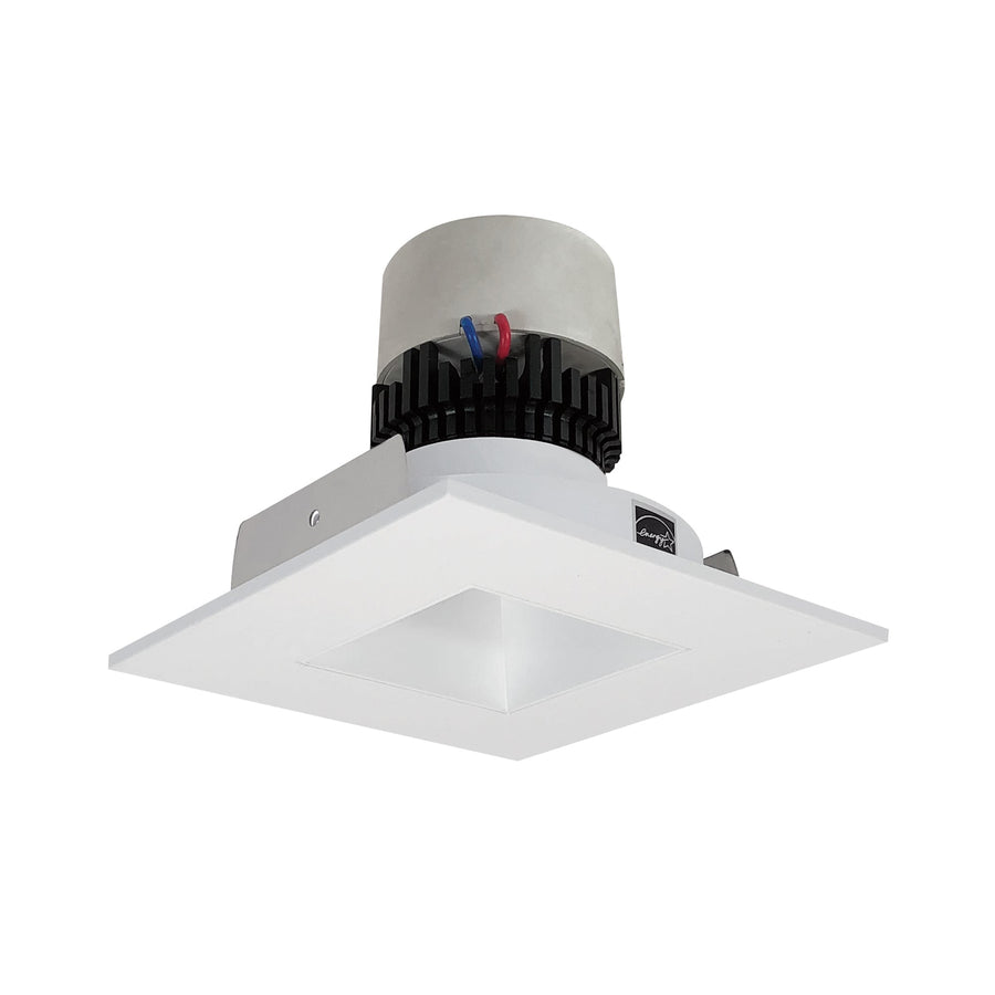 Nora NPR-4SNDSQ30XMPW 4 inch Pearl LED Square Retrofit Reflector with Square Aperture, 1000lm / 12W, 3000K, Matte Powder White Reflector / Matte Powder White Flange