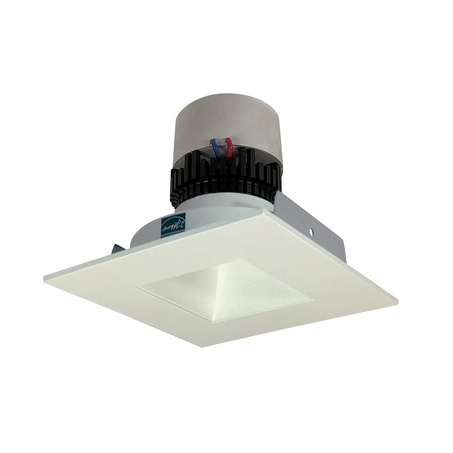 Nora NPR-4SNDSQCDXWW 4 inch Pearl LED Square Retrofit Reflector with Square Aperture, 800lm / 12W, Comfort Dim, White Reflector / White Flange