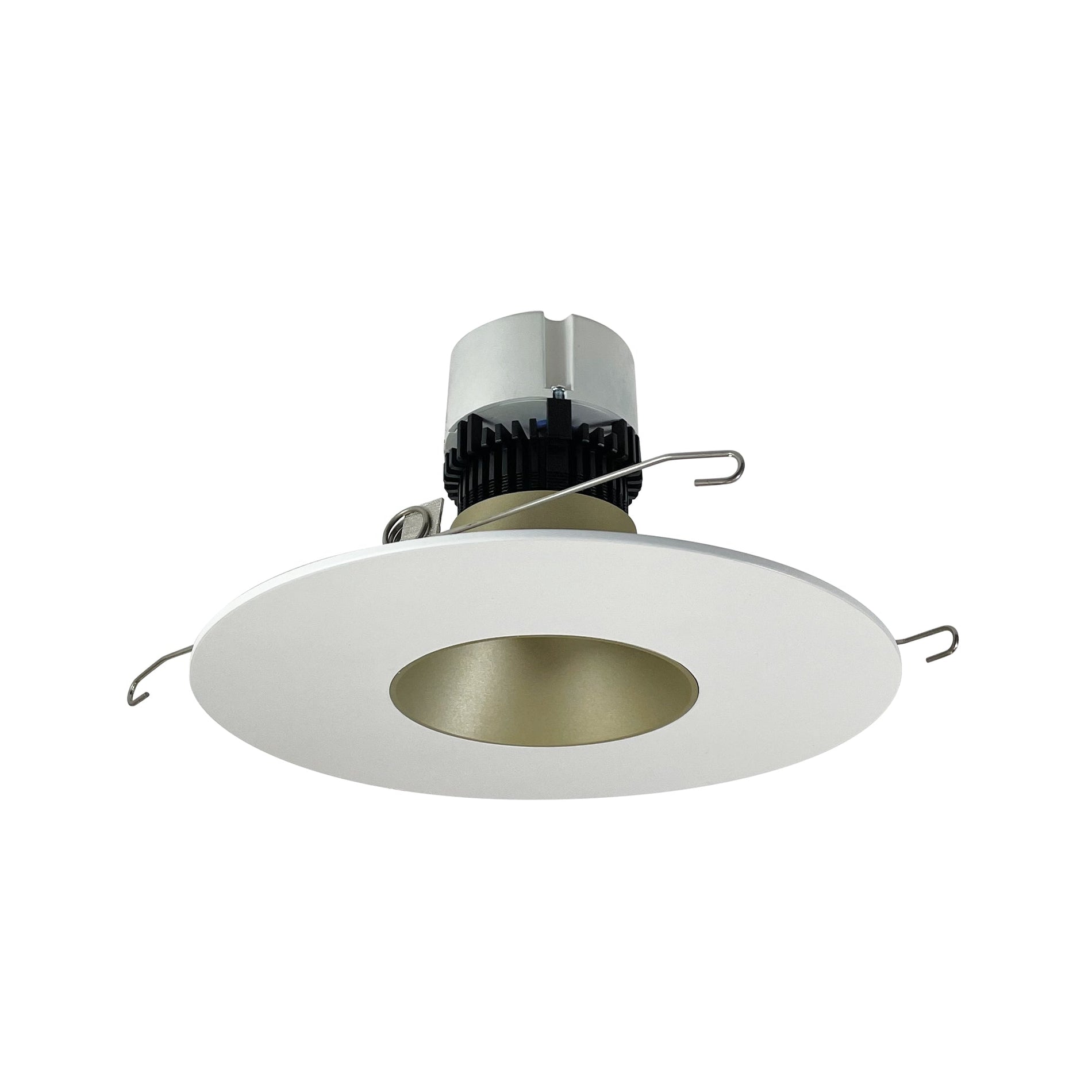 Nora NPR-56RNDC27XCHMPW 5 inch/6 inch Pearl LED Round Retrofit Reflector, 1200lm / 12W, 2700K, Champagne Haze Reflector / Matte Powder White Flange