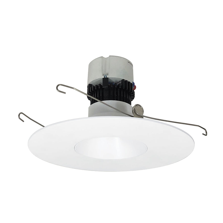 Nora NPR-56RNDC30XMPW 5 inch/6 inch Pearl LED Round Retrofit Reflector, 1200lm / 12W, 3000K, Matte Powder White Reflector / Matte Powder White Flange