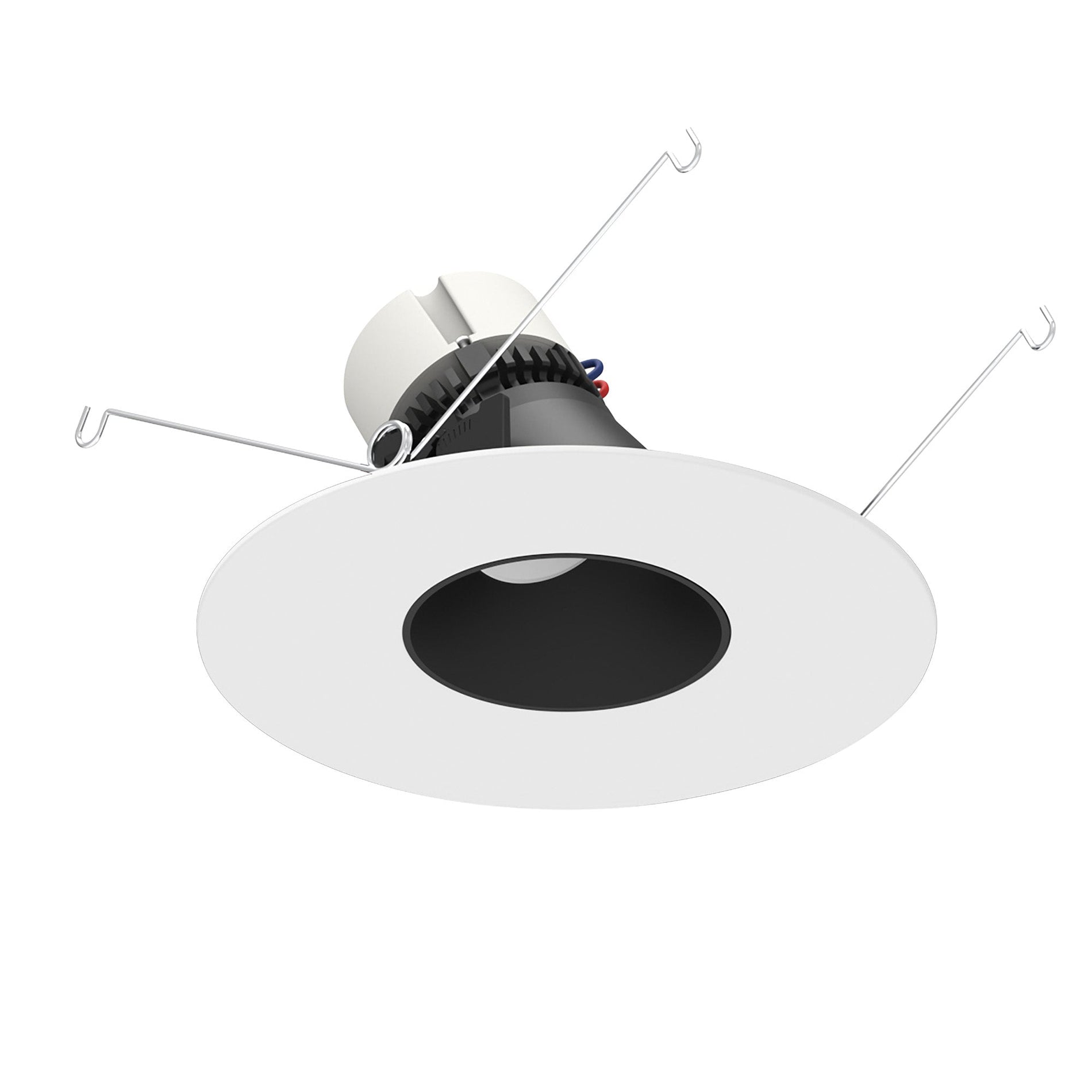 Nora NPR-56RSLA40XBMPW 5 inch/6 inch Pearl LED Round Adjustable Slot Retrofit, 950lm / 12W, 3000K, Black Reflector / Matte Powder White Flange