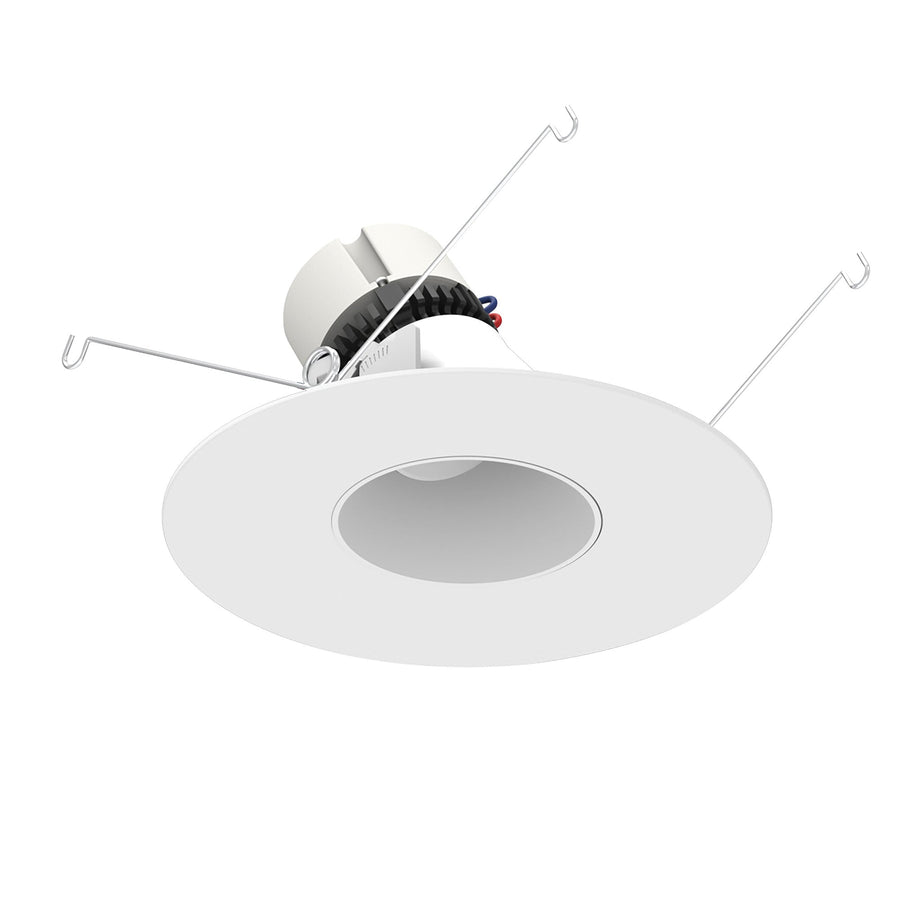 Nora NPR-56RSLA35XMPW 5 inch/6 inch Pearl LED Round Adjustable Slot Retrofit, 950lm / 12W, 3500K, Matte Powder White Reflector / Matte Powder White Flange