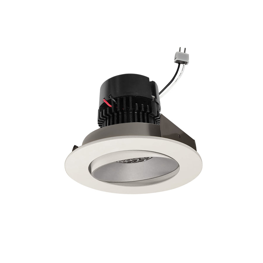 Nora NPRLV-4RC35XHW 4 inch Pearl Low Voltage LED Round Adjustable Cone Retrofit, 1200lm / 11W, 3500K, Haze Reflector / White Flange