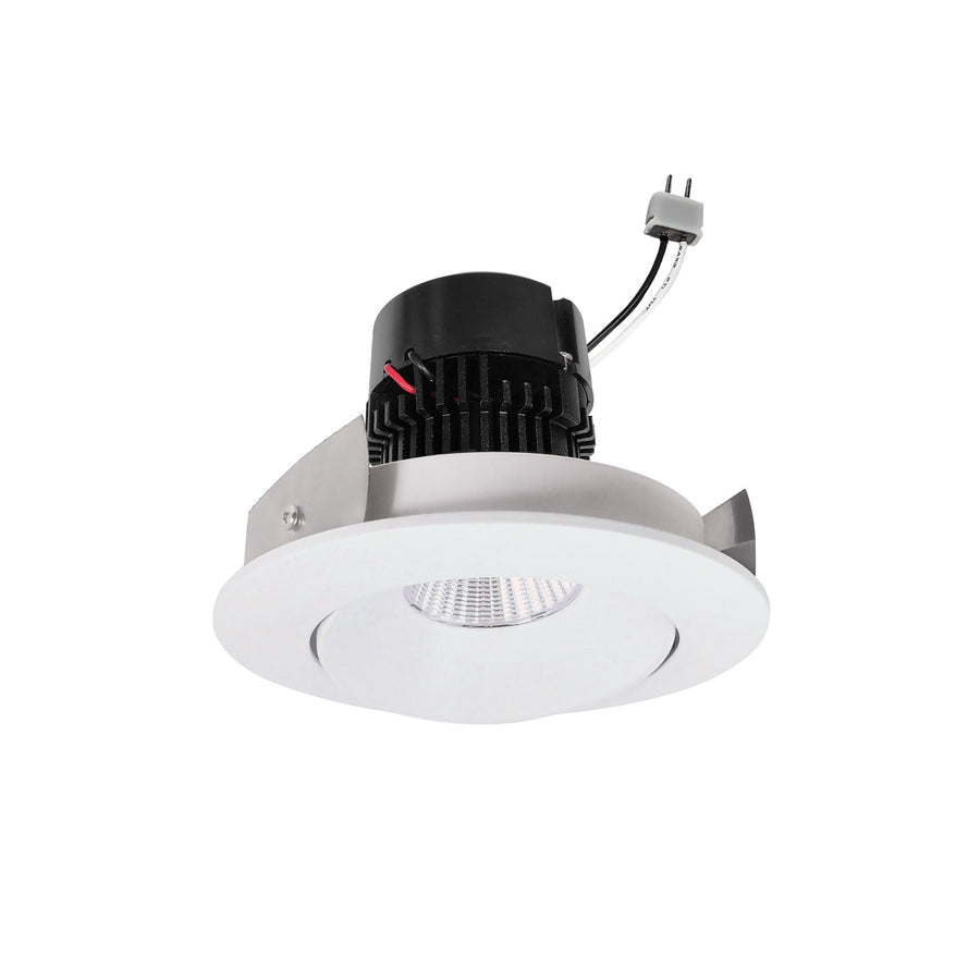 Nora NPRLV-4RCCDXMPW 4 inch Pearl Low Voltage LED Round Adjustable Cone Retrofit, 700lm / 11W, Comfort Dim, Matte Powder White Reflector / Matte Powder White Flange