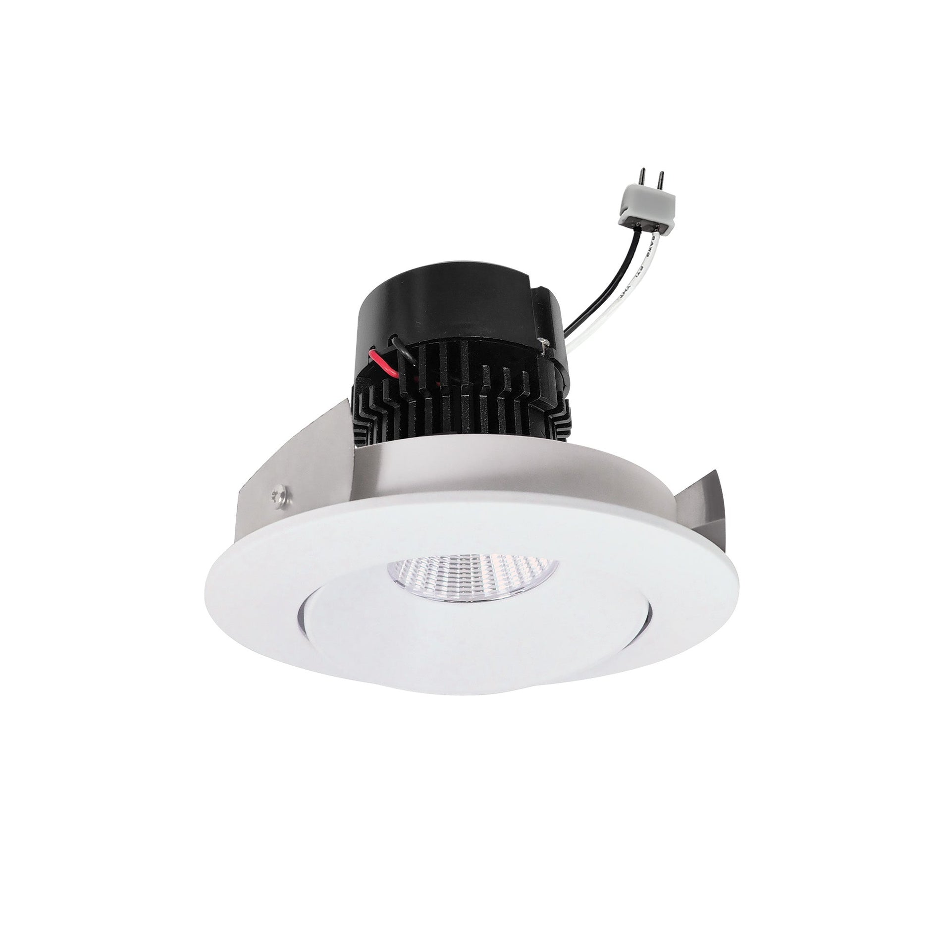 Nora NPRLV-4RC27XMPW 4 inch Pearl Low Voltage LED Round Adjustable Cone Retrofit, 1200lm / 11W, 2700K, Matte Powder White Reflector / Matte Powder White Flange