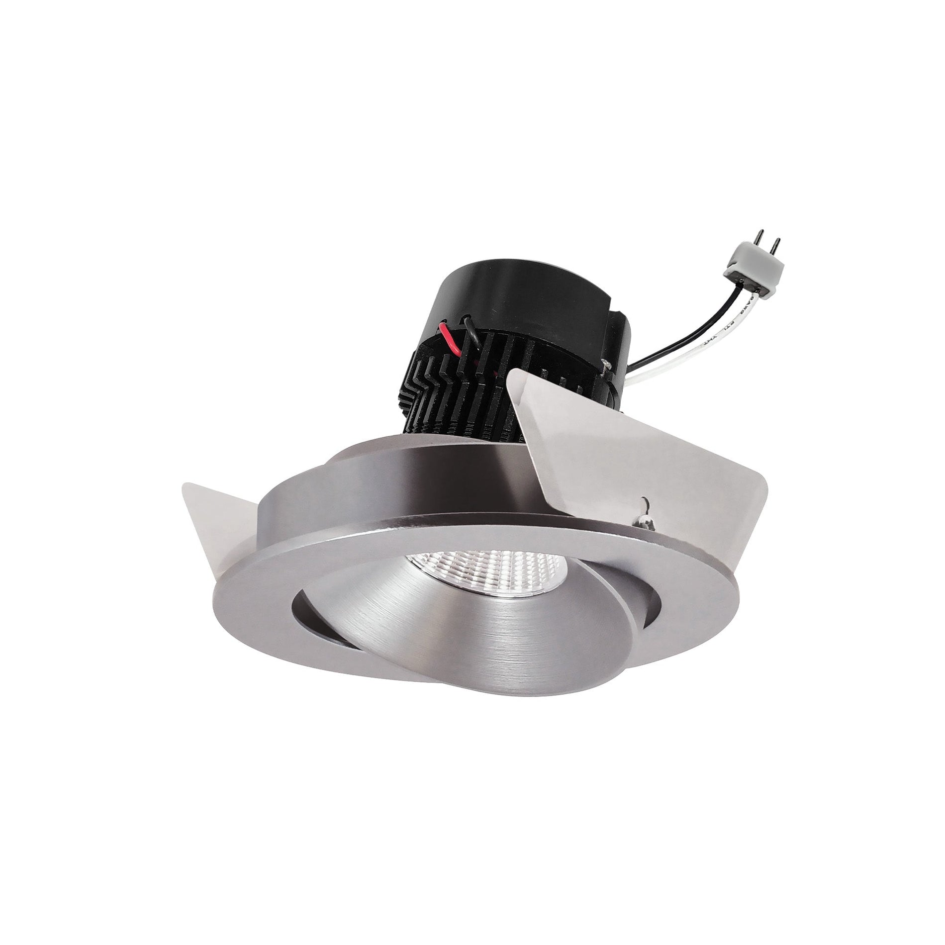 Nora NPRLV-4RC40XNN 4 inch Pearl Low Voltage LED Round Adjustable Cone Retrofit, 1200lm / 11W, 4000K, Natural Metal Reflector / Natural Metal Flange