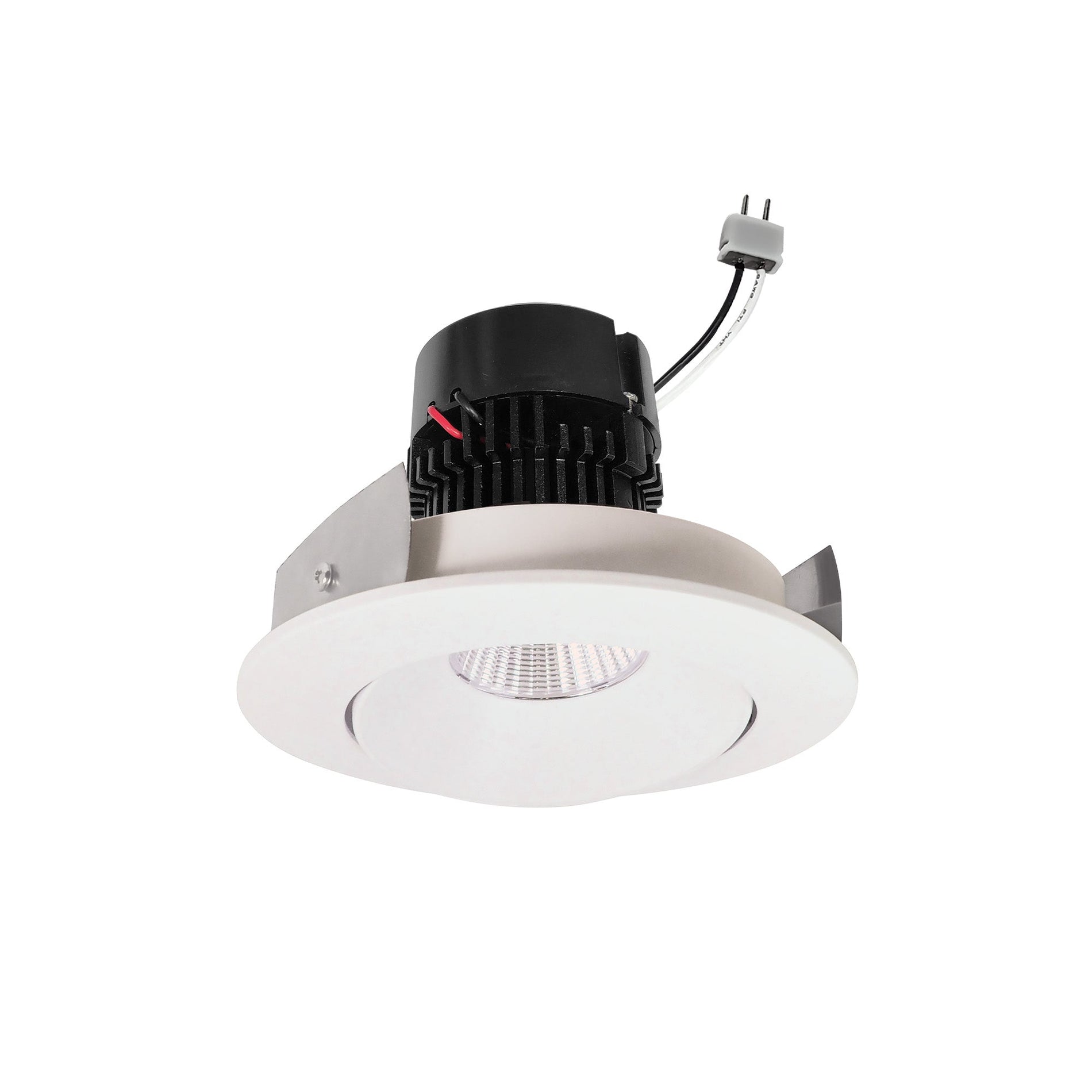 Nora NPRLV-4RC40XWW 4 inch Pearl Low Voltage LED Round Adjustable Cone Retrofit, 1200lm / 11W, 4000K, White Reflector / White Flange