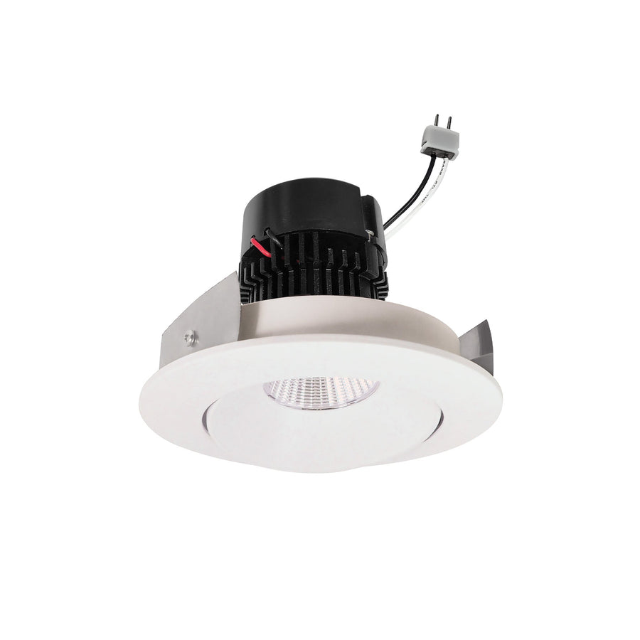 Nora NPRLV-4RC40XWW 4 inch Pearl Low Voltage LED Round Adjustable Cone Retrofit, 1200lm / 11W, 4000K, White Reflector / White Flange