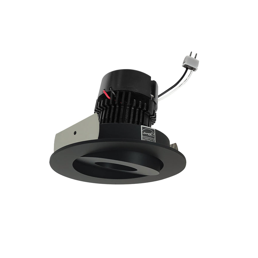 Nora NPRLV-4RG35XBB 4 inch Pearl Low Voltage LED Round Adjustable Gimbal Retrofit, 1050lm / 11W, 3500K, Black Finish